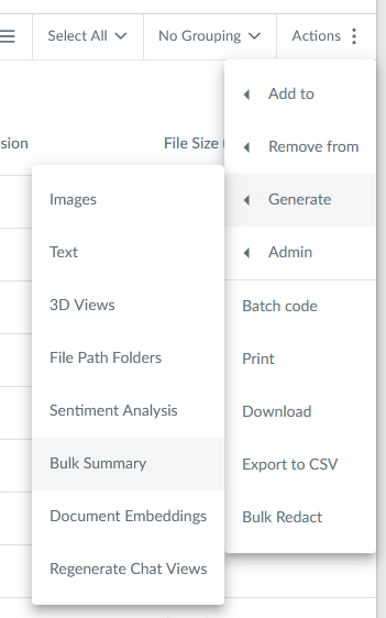 Bulk summary document list action 1.00