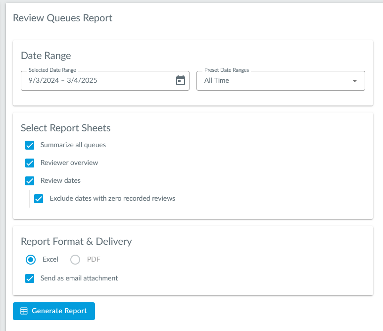 Review Queue Report Review Queue Report